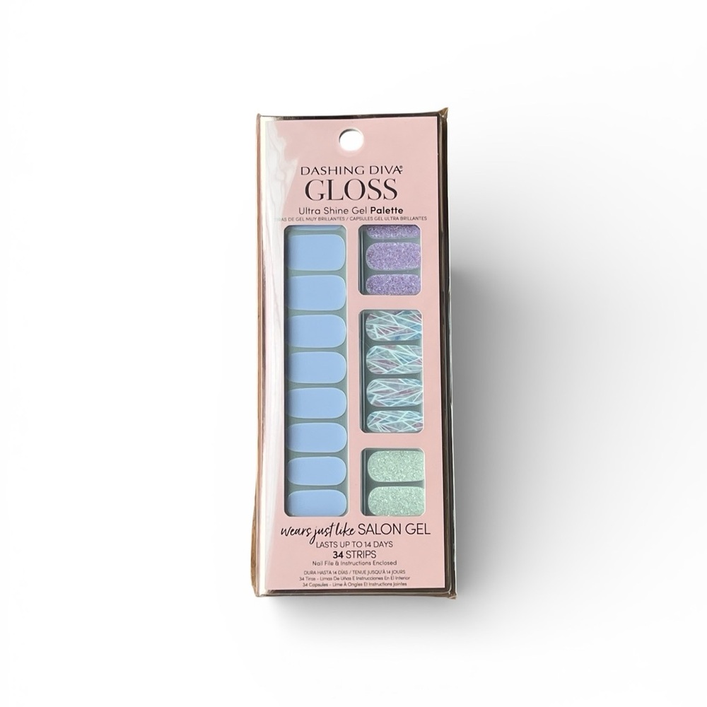 Dashing Diva Gloss Gleam Queen Gel Nail Strips 34ct Ultra Shine NIP